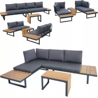 Meble ogrodowe - ZESTAW MEBLI OGRODOWYCH narożnik sofa stolik komplet NA OGRÓD TARAS - miniaturka - grafika 1