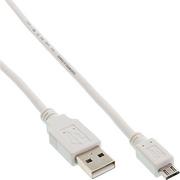 Kable USB - InLine Kabel USB USB A/Micro USB 1.5m Biały 31715W - miniaturka - grafika 1