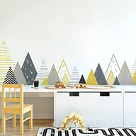 Zabawki kreatywne - Tatuaże ścienne dla dzieci - Dekoracja pokoju dziecięcego - Naklejki ścienne dla dzieci - Skandynawska naklejka ścienna - Giant Skandynawskie góry Ravika - H60 x L100 cm - miniaturka - grafika 1