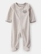 Śpiochy dla niemowląt - carter's Śpioszki polarowe w kolorze szaro-kremowym - miniaturka - grafika 1