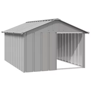 Lumarko Buda dla psa, szara, 116,5x153x81,5 cm, stal ! - Budy dla psów - miniaturka - grafika 1