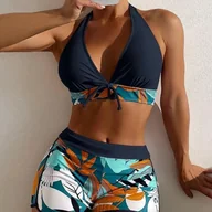 Stroje kąpielowe - Strój kąpielowy ze spodenkami - Czarny L - miniaturka - grafika 1