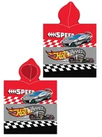 Ręczniki - Ręcznik bawełniany ponczo z kapturem 50x115 Hot Wheels - miniaturka - grafika 1