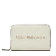 Portfele - Mały Portfel Damski Calvin Klein Jeans Zip Around Mono K60K612255 Biały - miniaturka - grafika 1