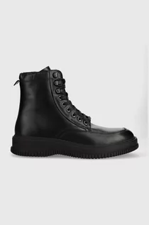 Botki męskie - Tommy Hilfiger buty skórzane TH EVERYDAY CLASS TERMO LTH BOOT męskie kolor czarny FM0FM04658 - grafika 1