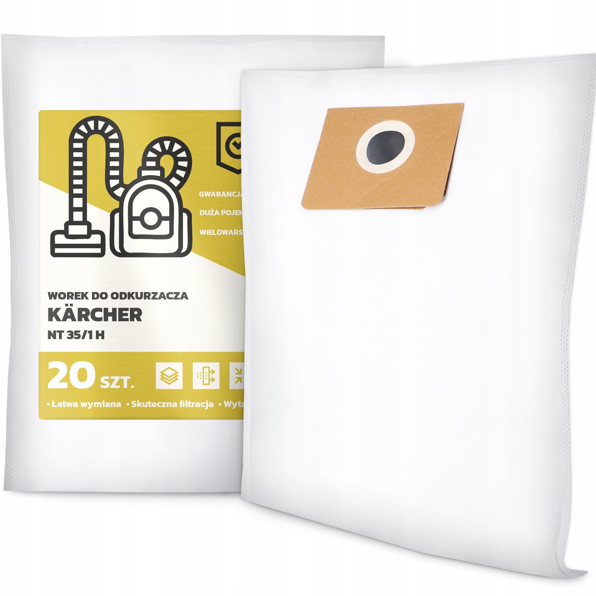 20x Worek do Odkurzacza Kärcher Nt 35/1 H Syntetyczny Duży Torba Worki G9