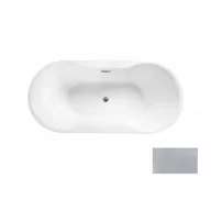 Wanny - Besco WA-150-NSR NAVIA GLAM SREBRNA Wanna wolnostojąca syfon z przelewem chrom 150x80 - miniaturka - grafika 1