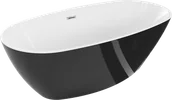 Wanny - Mexen Eris wanna wolnostojąca 170 x 80 cm, biała/czarna, przelew chrom - 53441708075-01 - miniaturka - grafika 1