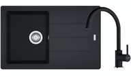 Zlewozmywaki z baterią - Zestaw granitowy Franke Zlewozmywak BFG 611-78 + Bateria Lina XL Onyx - miniaturka - grafika 1