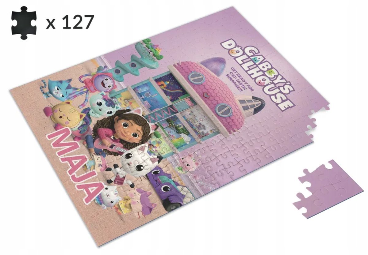Puzzle Puzzle DLA FANA KOCI DOMEK GABI IMIĘ pudełko A4 120 el. 6