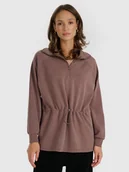 Bluzy damskie - 4F Bluza dresowa nierozpinana z modalem damska - brązowa M - miniaturka - grafika 1