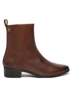 Botki damskie - Tommy Hilfiger Botki FW0FW08103 Brązowy - miniaturka - grafika 1