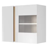 Witryny - ARCO (D) WITRYNA WISZĄCA 96 CM - BIAŁY POŁYSK / DĄB GRANDSON - miniaturka - grafika 1