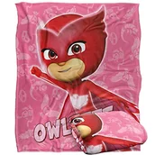Koce i narzuty dla dzieci - Pidżamersi koc dziecięcy, 152 x 127 cm, postać sowa jedwabisty w dotyku, super miękki koc - miniaturka - grafika 1
