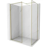 Ścianki i drzwi prysznicowe - Mexen Kioto-F ścianka prysznicowa Walk-in z ramką 145 x 100 cm, transparent 8 mm, złota - 800-145-202-04-50-100 - miniaturka - grafika 1