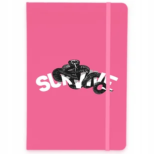 NOTES A5 RÓŻ Notatnik W Linie SURVIVE SNAKE Wzory - Zeszyty szkolne - miniaturka - grafika 1