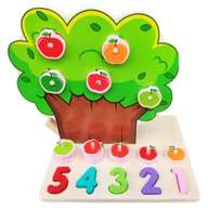 Zabawki interaktywne dla dzieci - Drewniane Puzle tor z samochodami zjeżdzalnia z cyframi i 3w1 - miniaturka - grafika 1