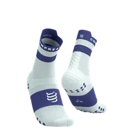 Skarpetki sportowe męskie - COMPRESSPORT Skarpetki do biegania wysokie PRORACING SOCKS V4 RUN HIGH star white/orient blue - miniaturka - grafika 1