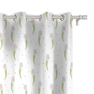 Zasłony - Zasłona EASTER wzór EA12 różowe tulipany 150 x 150 cm tkanina standard - miniaturka - grafika 1