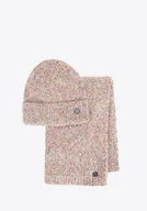 Czapki damskie - Komplet zimowy damski czapka i szalik beżowy - Wittchen - miniaturka - grafika 1