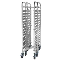 Pojemniki kuchenne - Wózek stalowy do transportu pojemników i tac GN 15 x GN1/1 - miniaturka - grafika 1