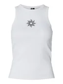 Koszulki i topy damskie - Pieces Top "May" w kolorze białym - miniaturka - grafika 1