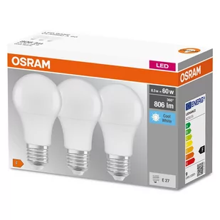 Osram lampa LED z cokołem: E27 zimna biel 4000 K 8,50 W zamiennik żarówki 60 W matowa LED baza Classic A 4058075127531 - Żarówki LED - miniaturka - grafika 1