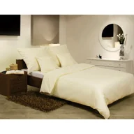 Pościel - MATEX Pościel satynowa ecru / beżowy, 140 x 200 cm, 70 x 90 cm - miniaturka - grafika 1