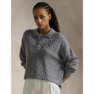 Swetry damskie - POLO RALPH LAUREN Wełniany sweter Cropped Fit z dodatkiem kaszmiru - miniaturka - grafika 1