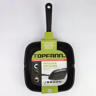 Patelnia grillowa Topfann granitowa 24cm nieprzywierająca - Patelnie - miniaturka - grafika 1