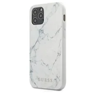 Etui i futerały do telefonów - Guess Marble - Etui na iPhone 12 / iPhone 12 Pro biały GUHCP12MPCUMAWH - miniaturka - grafika 1