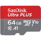 Karty pamięci - Karta pamięci SANDISK Ultra Plus microSDXC 64GB + Adapter 215441 - miniaturka - grafika 1