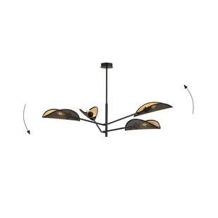 Emibig Vene lampa sufitowa 4-punktowa czarna/złota 1158/4 1158/4 - Lampy sufitowe - miniaturka - grafika 3