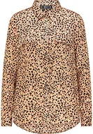 Bluzki damskie - faina Damska bluzka koszulowa, beżowa, wielokolorowa, L, Beżowy, wielokolorowy, L - miniaturka - grafika 1