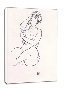 Nude, Egon Schiele - obraz na płótnie Wymiar do wyboru: 20x30 cm - Obrazy i zdjęcia na płótnie - miniaturka - grafika 1