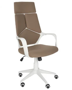 Fotel biurowy, krzesło biurowe Krzesło biurowe regulowane brązowo-białe DELIGHT - Fotele i krzesła biurowe - miniaturka - grafika 4
