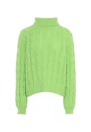 Swetry damskie - myMo Damski sweter z golfem limonkowy XS/S, Limette, XS - miniaturka - grafika 1