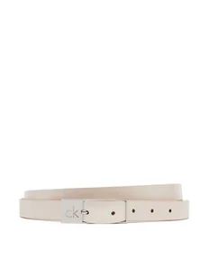 Calvin Klein Pasek Damski Ck Cut Square Buckle 2.0 K60K613155 Biały - Paski - miniaturka - grafika 1