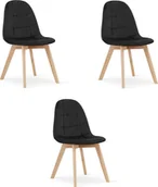 Krzesła - Leobert Krzesło BORA - czarny aksamit x 3 - miniaturka - grafika 1