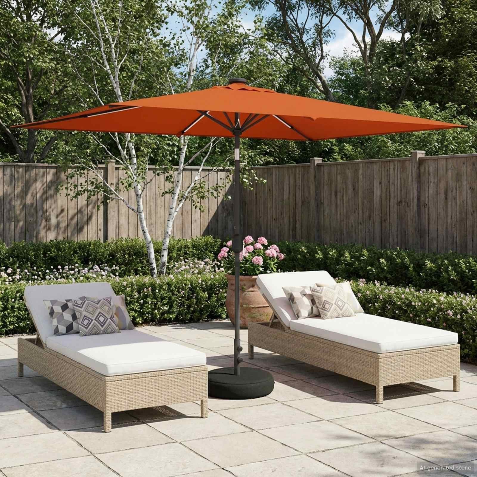vidaXL vidaXL Parasol ogrodowy z LED-owymi lampkami 200 x 300 cm Poliester