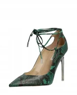 Czółenka - GUESS ZIELONE CZÓŁENKA W WZÓR SKÓRY WĘŻA Z WIĄZANIEM 38 GPB - miniaturka - grafika 1