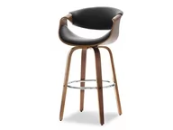 Taborety i hokery - Modny Hoker Z Drewna Giętego Nr 51 Obrotowy Na Nogach Orzech Czarny - miniaturka - grafika 1