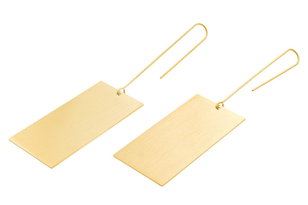 Długie, Proste Kolczyki Z Pozłacanej Stali Szlachetnej