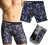 Majtki męskie - Bokserki męskie BAMBUSOWE długie sportowe z printem ATLANTIC - XXL - miniaturka - grafika 1