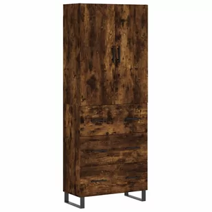 Witrynka przydymiony dąb 69,5x34x180 cm materiał drewnopochodny Lumarko! - Witryny - miniaturka - grafika 3
