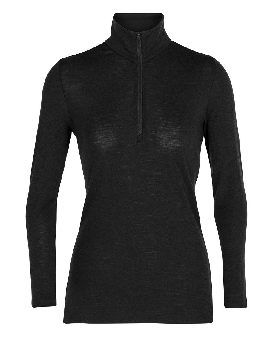 Longsleeve damski Icebreaker 175 EVERYDAY HALF ZIP czarny IBB04473001 r M