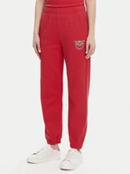 Spodnie sportowe damskie - PINKO Spodnie dresowe Plumcake 104790 A2G8 Czerwony Regular Fit - miniaturka - grafika 1