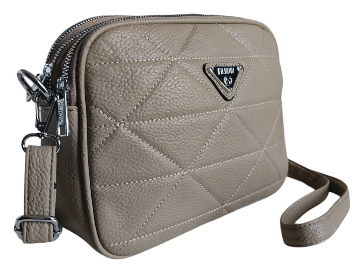 Torebka Damska Brązowa, Pikowana Mała Torebka Na Ramię, Kuferek Damski - A5