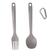 Kuchnia turystyczne i akcesoria - Zestaw sztućców tytanowych lekkie Rockland Titanium Set - miniaturka - grafika 1