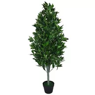 Sztuczne drzewka - Leaf Design UK 120 cm (4 m) Sztuczna piramida z drzewem wykuszowym Topiary bardzo duża czarna plastikowa doniczka, zielony stożek - miniaturka - grafika 1